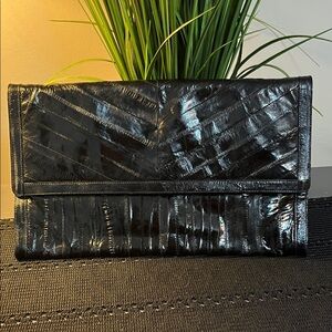 VTG Eel Skin Black Clutch. From the 70’s, like NEW